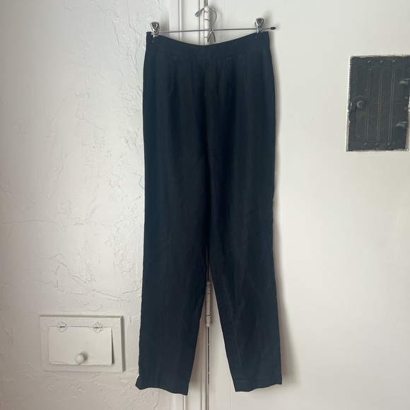 80s vintage designer high waisted linen pants - Picture 2 of 9